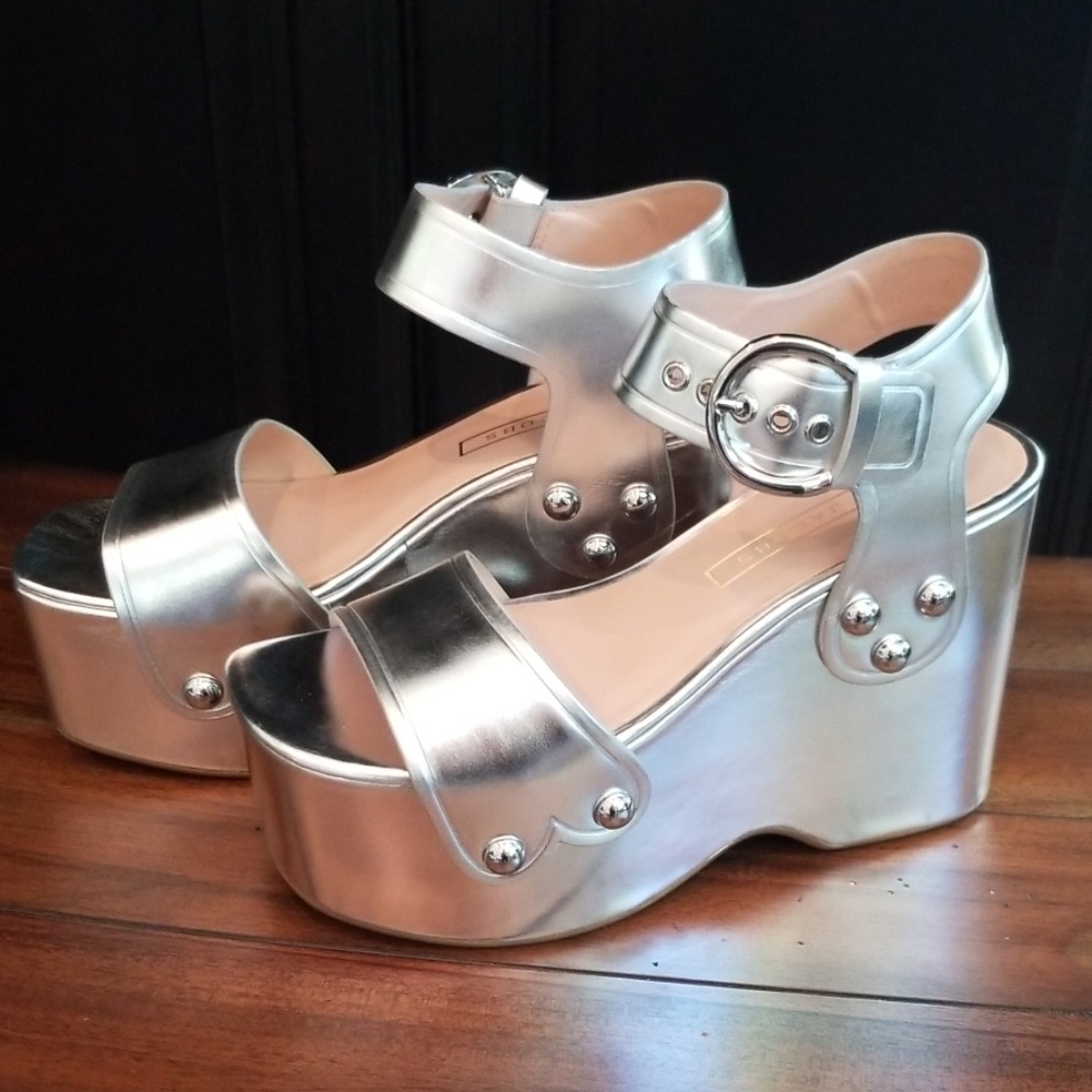 New Marc Jacobs Lana Wedge Leather Sandal